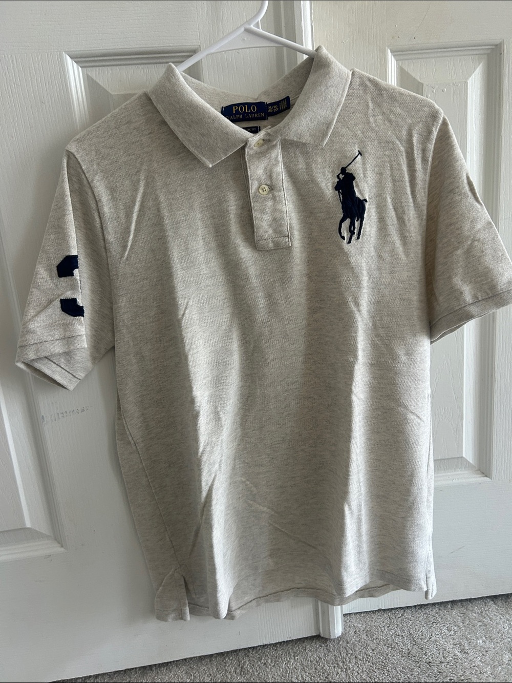 Polo by Ralph Lauren Cream Polo Shirt with Navy Logo